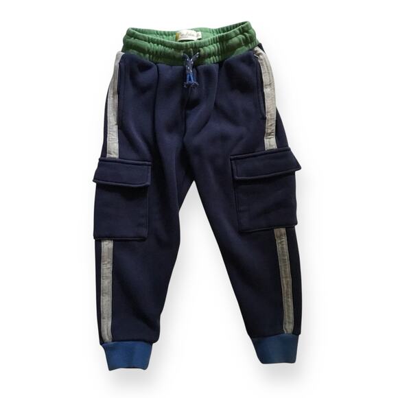 Mini Boden navy color block cargo sweatpants - Picture 1 of 5